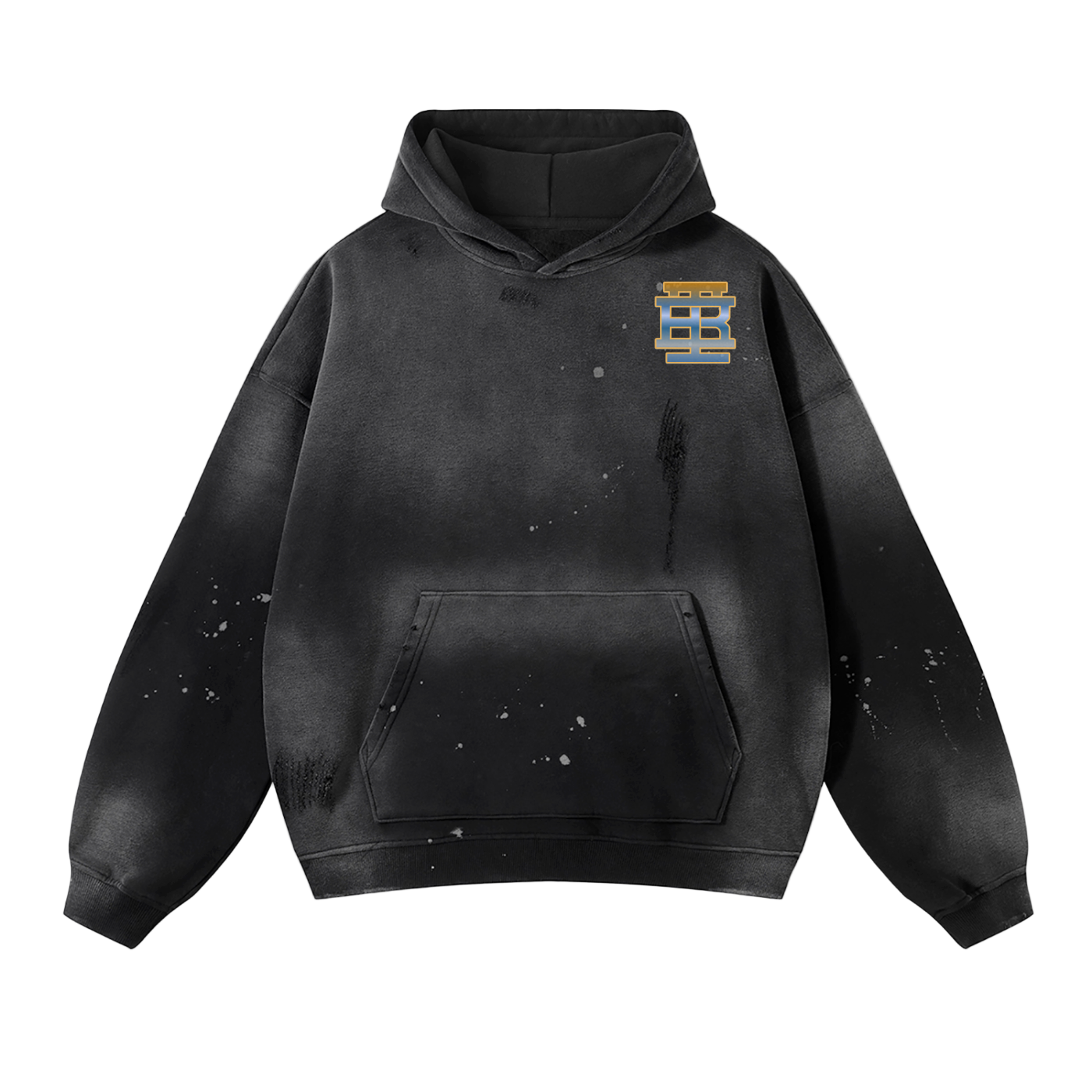 Angel Vintage Wash Frayed Fleece Hoodie - 360 GSM