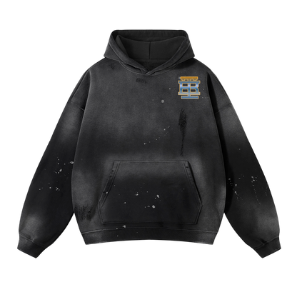 Angel Vintage Wash Frayed Fleece Hoodie - 360 GSM