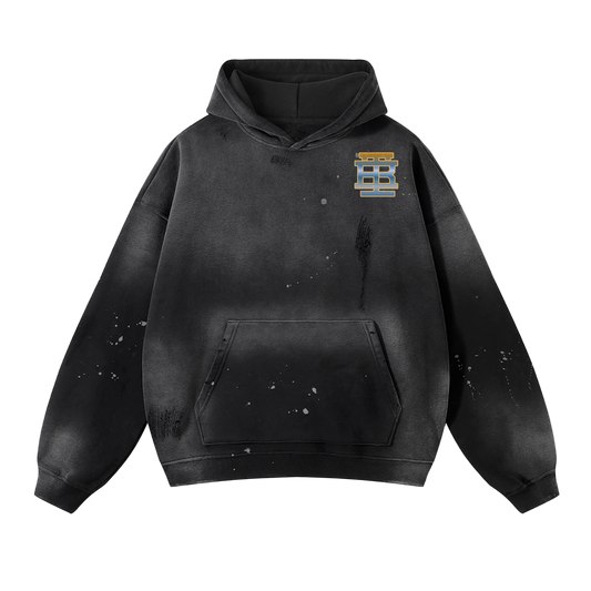 Angel Vintage Wash Frayed Fleece Hoodie - 360 GSM